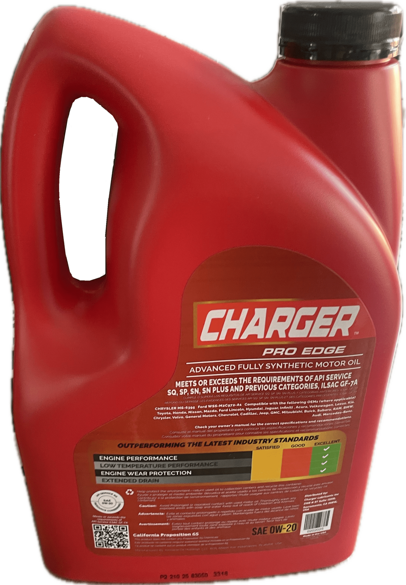 0W20 Full Synthetic Motor Oil - USA (Case of 4 Jugs, 20L) - Toee Tire