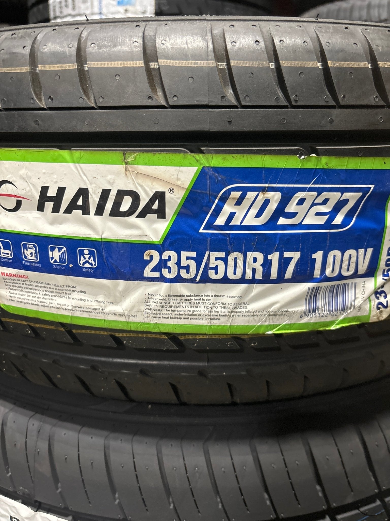 235/50R17 HAIDA HD927 PASSENGER(YEAR: 2018)(CLEARANCE SALE) - Toee Tire
