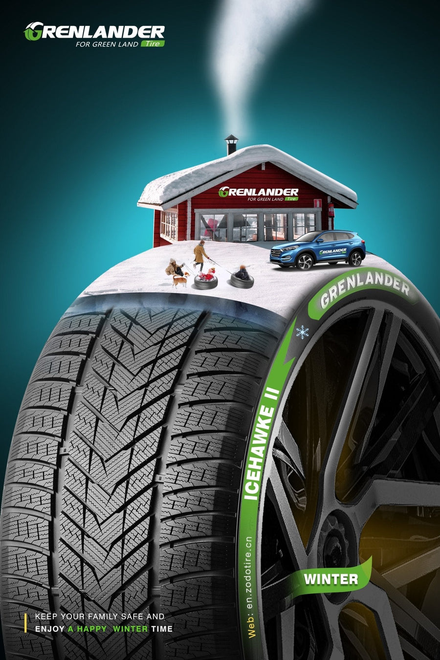 265/35R20 GRENLANDER ICEHAWKE II WINTER - Toee Tire