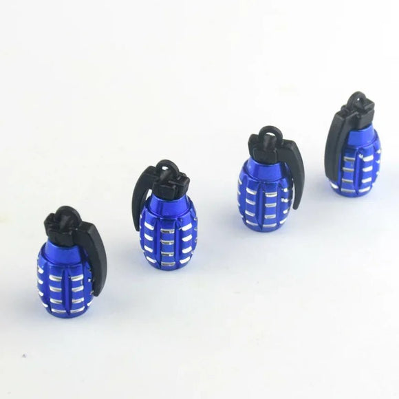 4pcs Aluminum Car Tire Valve Cap Grenade Alloy Tyre Valve Stem Cover Air Dust Cap Tire Valve Truck Bike Wheel Rim - Toee Tire