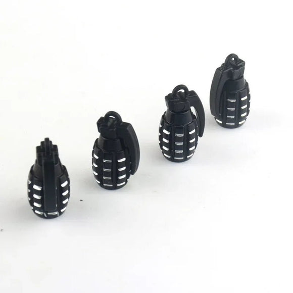 4pcs Aluminum Car Tire Valve Cap Grenade Alloy Tyre Valve Stem Cover Air Dust Cap Tire Valve Truck Bike Wheel Rim - Toee Tire