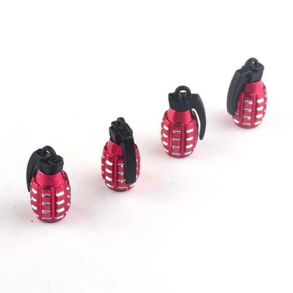 4pcs Aluminum Car Tire Valve Cap Grenade Alloy Tyre Valve Stem Cover Air Dust Cap Tire Valve Truck Bike Wheel Rim - Toee Tire