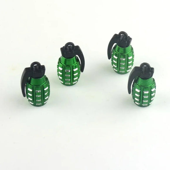 4pcs Aluminum Car Tire Valve Cap Grenade Alloy Tyre Valve Stem Cover Air Dust Cap Tire Valve Truck Bike Wheel Rim - Toee Tire