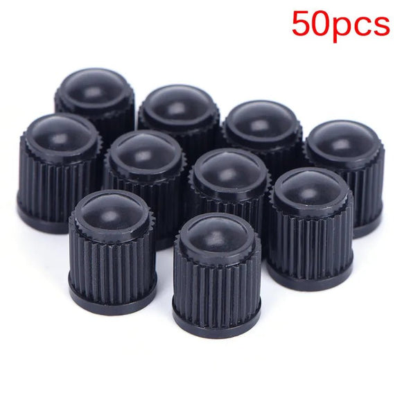 50 x Black Plastic Car Truck Auto Wheels Tire Valve Stem Cap Lid Air Dust Cover - Toee Tire