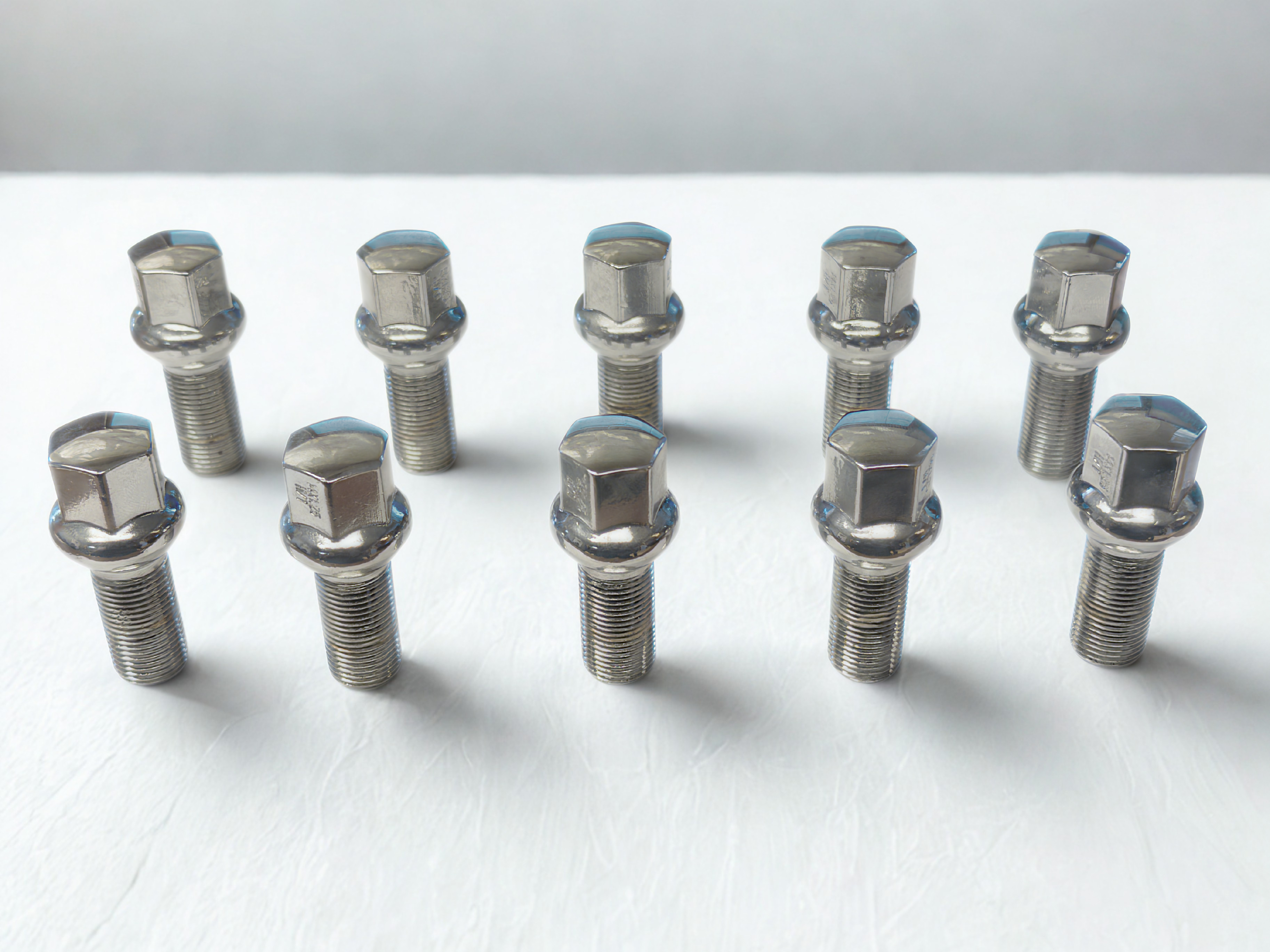 Lug Bolts M14 x 1.25 - Silver Wheel Locking Bolts 10 PCS