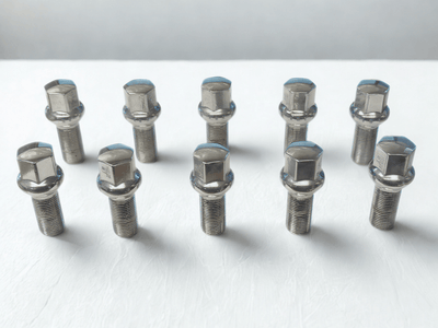 Lug Bolts M14 x 1.25 - Silver Wheel Locking Bolts 10 PCS - Toee Tire