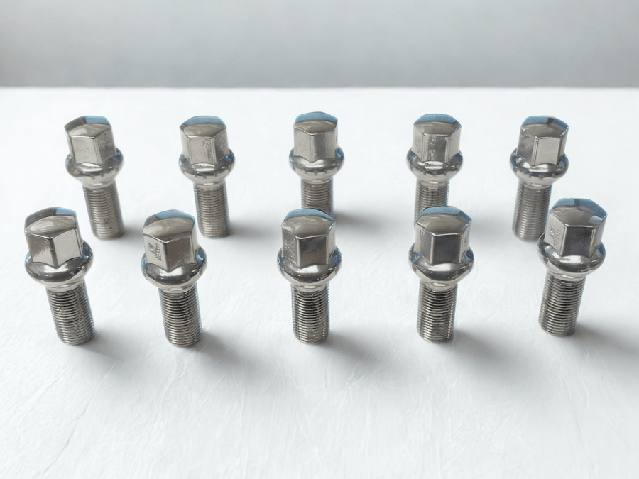 Lug Bolts M14 x 1.25 - Silver Wheel Locking Bolts 10 PCS - Toee Tire