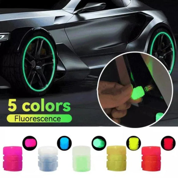 Luminous Night Glowing Motorcycle Wheel Tyre Valve Caps Decors for Tracer 9 Gt Suzuki Gsxr 600 Fz1 Tmax Fz6 Cbr650F Yamaha R1 - Toee Tire