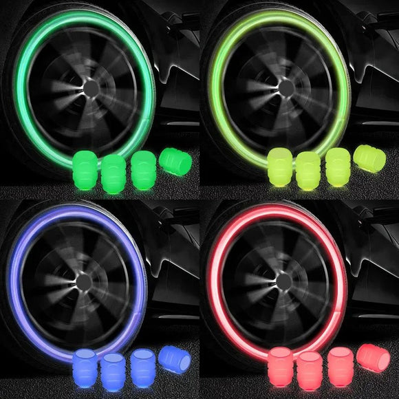 Luminous Night Glowing Motorcycle Wheel Tyre Valve Caps Decors for Tracer 9 Gt Suzuki Gsxr 600 Fz1 Tmax Fz6 Cbr650F Yamaha R1 - Toee Tire
