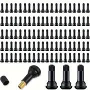 Toeetire 100 PCS TR413 Rubber Snap - in Tire Valve Stems Sturdy Replacement Tyre Valves Stems for 0.453" Tubeless Rim Holes on Cars, Go - Karts, Trucks, Lawn mowers, Trailers - Toee Tire