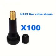 Toeetire 100 PCS TR413 Rubber Snap - in Tire Valve Stems Sturdy Replacement Tyre Valves Stems for 0.453" Tubeless Rim Holes on Cars, Go - Karts, Trucks, Lawn mowers, Trailers - Toee Tire