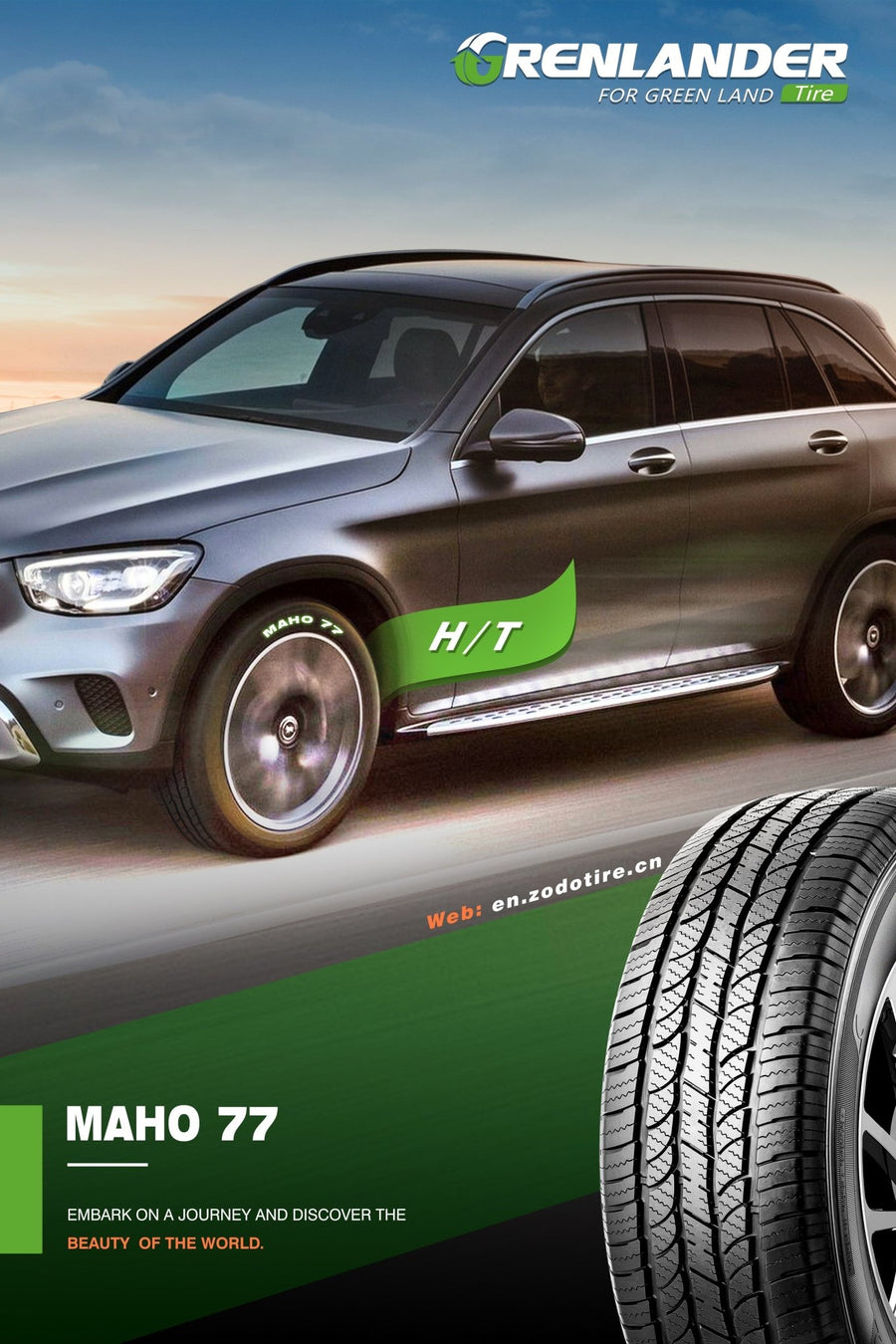 225/70R16 GRENLANDER MAHO 77 H/T PASSENGER - Toee Tire