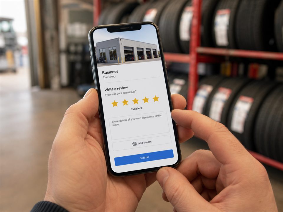 Leaving a five-star review on a map listing